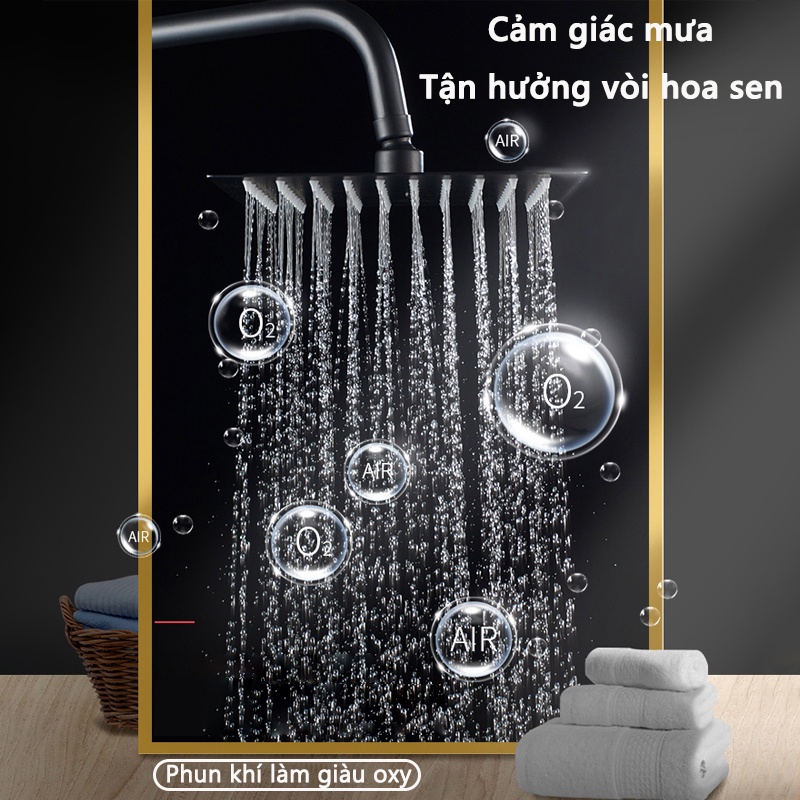 Vòi sen hình vuông loại treo tường Duy trì nhiệt độ nước tắm Bộ vòi sen màu đen dùng trong phòng tắm