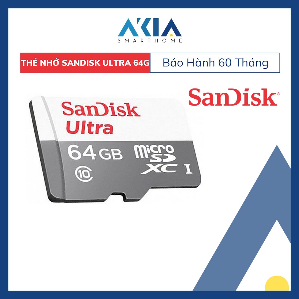 Thẻ Nhớ MicroSDXC SanDisk Ultra 64GB 80MB/s 533x không Adapter - Hàng Chính Hãng