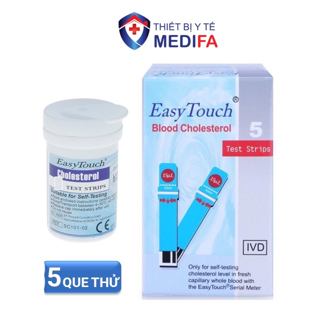 Bộ que thử đường huyết, mỡ máu, gút  dùng cho máy đo đường huyết 3 chỉ số Easy Touch ET322 Rossmax