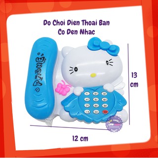 Đồ chơi điện thoại bàn mèo Kitty dùng pin có đèn nhạc - KhaDiTOYS - Đồ chơi phát nhạc