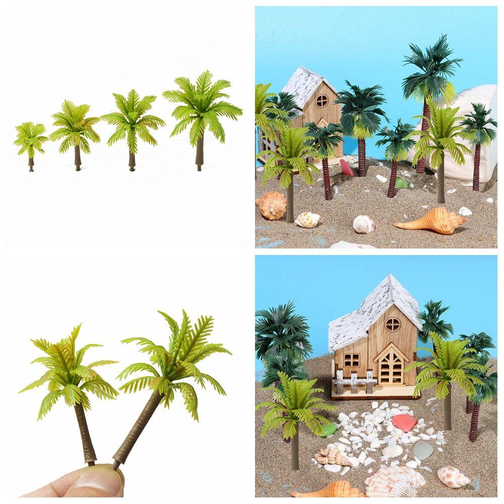 NEONY Bộ 10 Mô Hình Cây Cọ Dừa Bằng Nhựa Dùng Trang Trí Tiểu Cảnh DIY