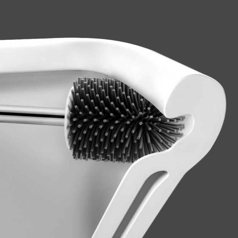 Bàn Chải Vệ Sinh Toilet Với Tay Cầm Chống Rung Đầu Vuông Bằng Len Mềm Mại Tiện Dụng