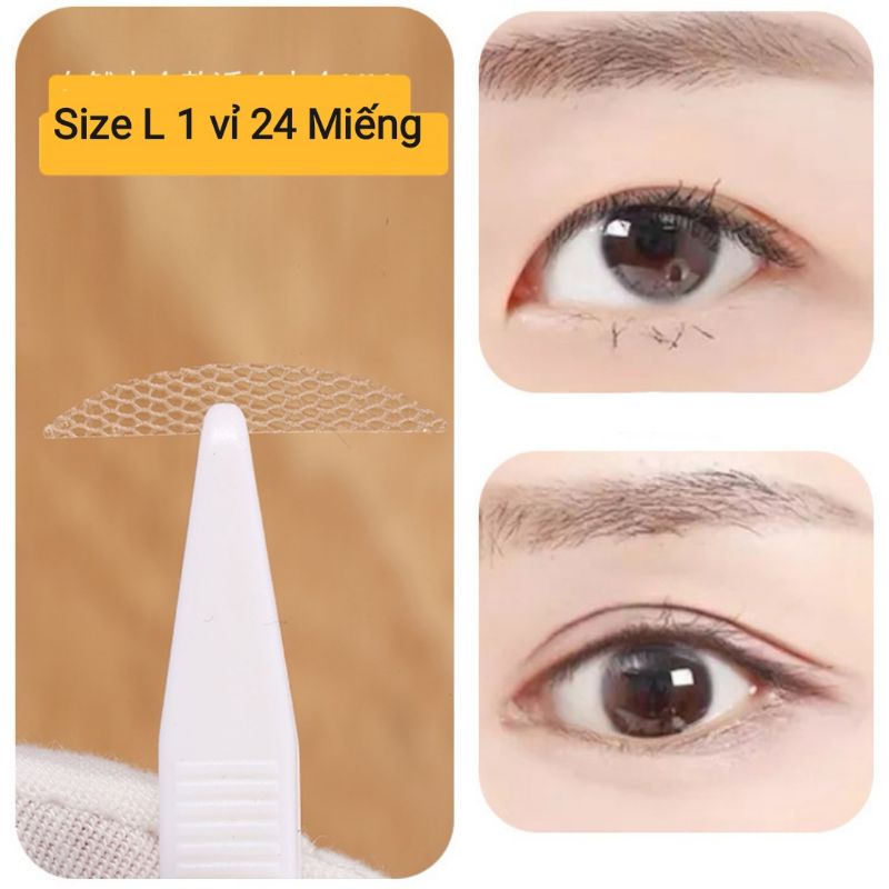 5 Vỉ 120 Miếng Kích Mí Ren Lưới Không Lộ Ép Sẵn Keo