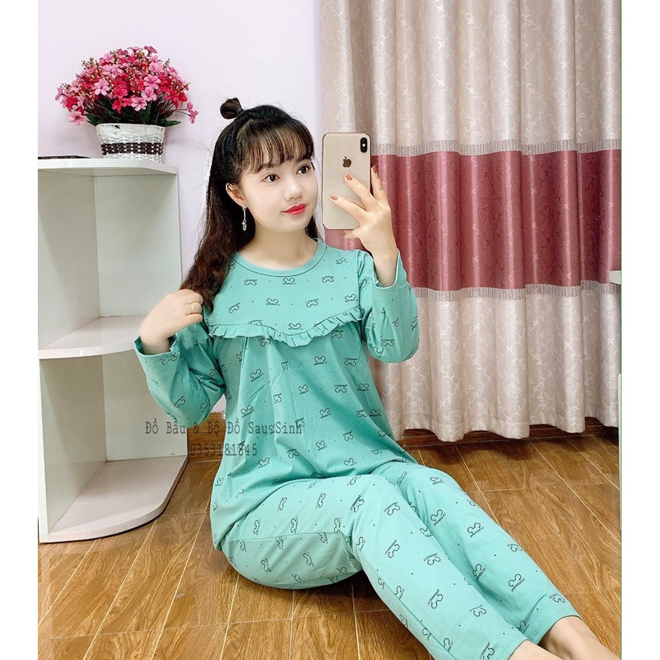 [SIZE 50-70KG]Bộ Đồ Bầu Sau Sinh Gấu Kéo Khoá Ngang Cho Mẹ