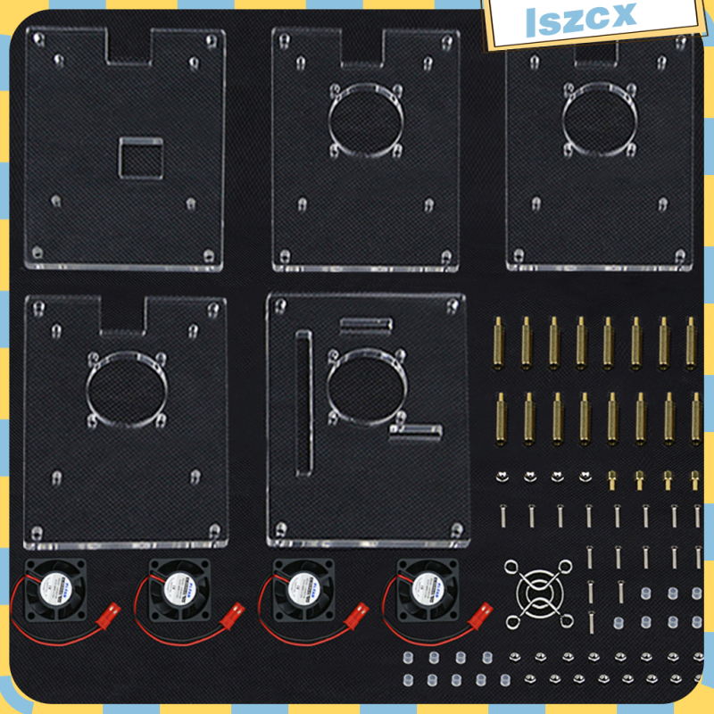 Hộp Trong Suốt 4 Tầng + Quạt Tản Nhiệt Cho Raspberry Pi | BigBuy360 - bigbuy360.vn