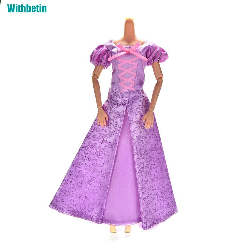 1 Đầm Công Chúa Màu Tím Cho Búp Bê Barbie