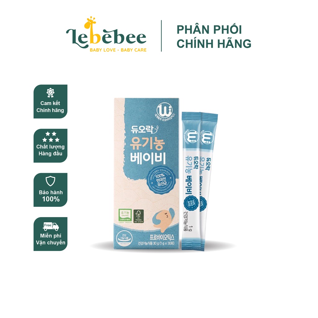 Men vi sinh Hàn Quốc Duolac Organic hộp xanh biển nhạt cho bé ( 30 gói)