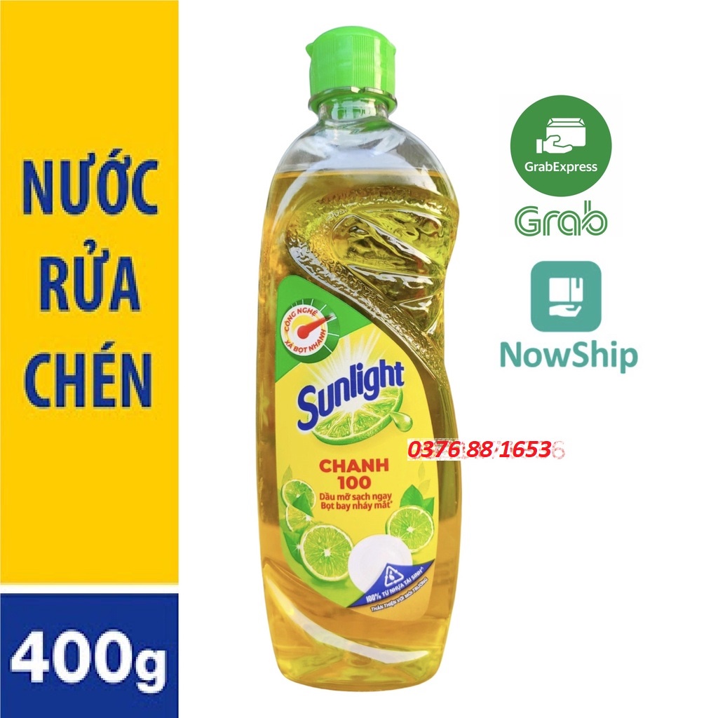 [Hoả Tốc] Nước Rửa Chén SUNLIGHT Chanh Chai 400g 400 g