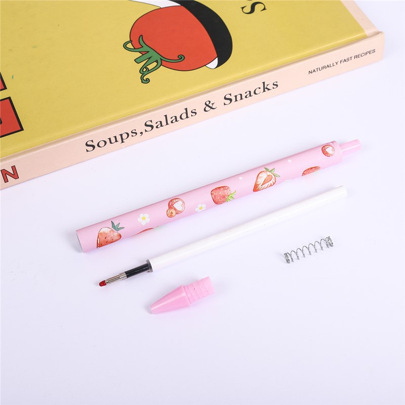 1 Bút Mực Nước Ngòi 0.5mm Hình Quả Dâu Tây Dễ Thương