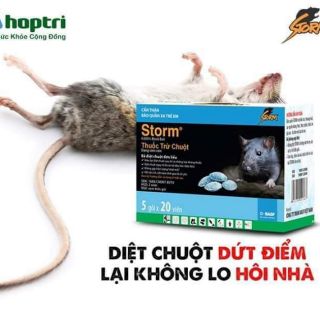 Thuốc diêt chuột Storm(hộp 5 gói×20 viên) Basf Đức ra sáng chết