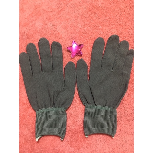 Găng tay trắng co giãn sợi mút, gang tay xám làm việc