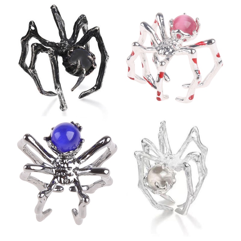 Nhẫn Hở Hình Nhện Phong Cách Halloween Cổ Điển