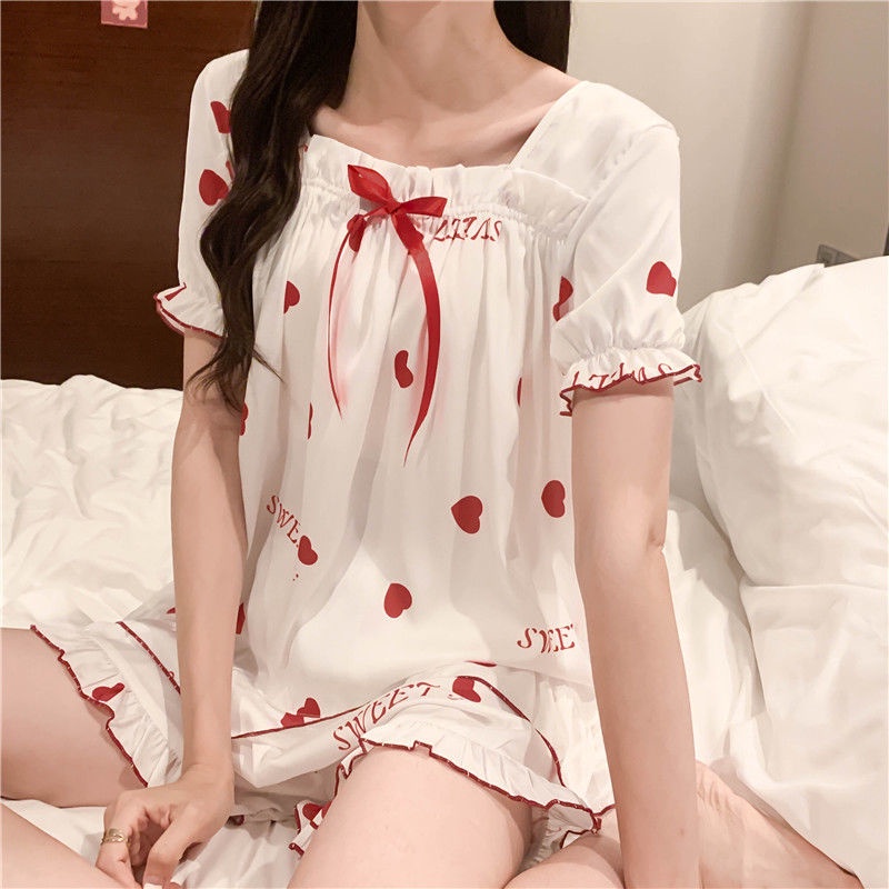 Bộ Đồ Ngủ In Họa Tiết Thời Trang Mùa Hè Cho Nữ