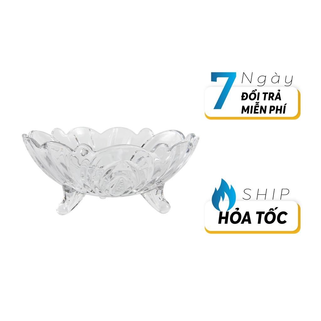 Bát thủy tinh 3 chân đựng hoa quả, bánh kẹo
