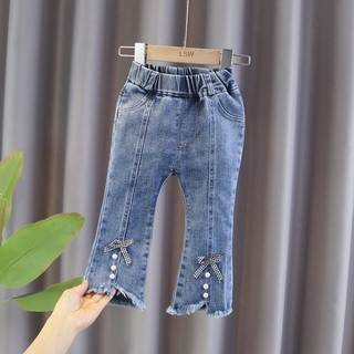 Quần jean dài ống loe thời trang cho bé gái