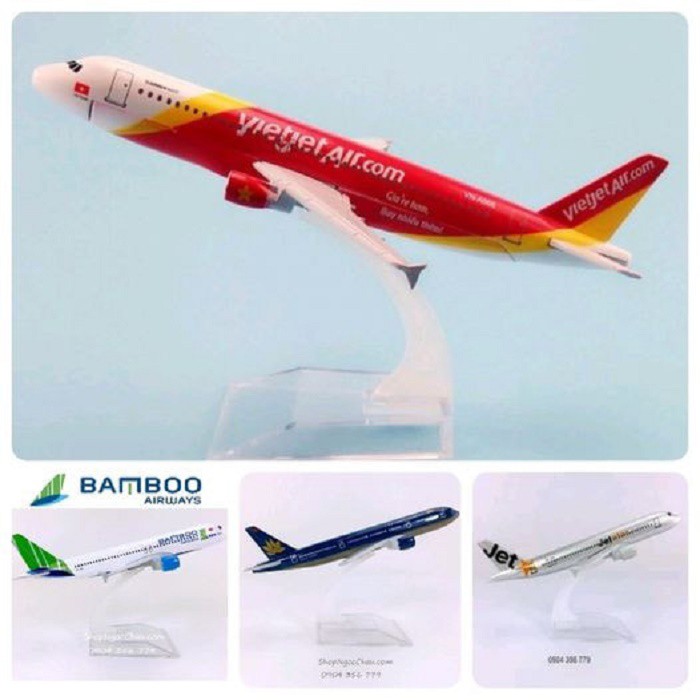 Máy bay mô hình tĩnh của các hãng hàng không Nội Địa 16cm (Vietjet/Bamboo/Jetstar/VN)