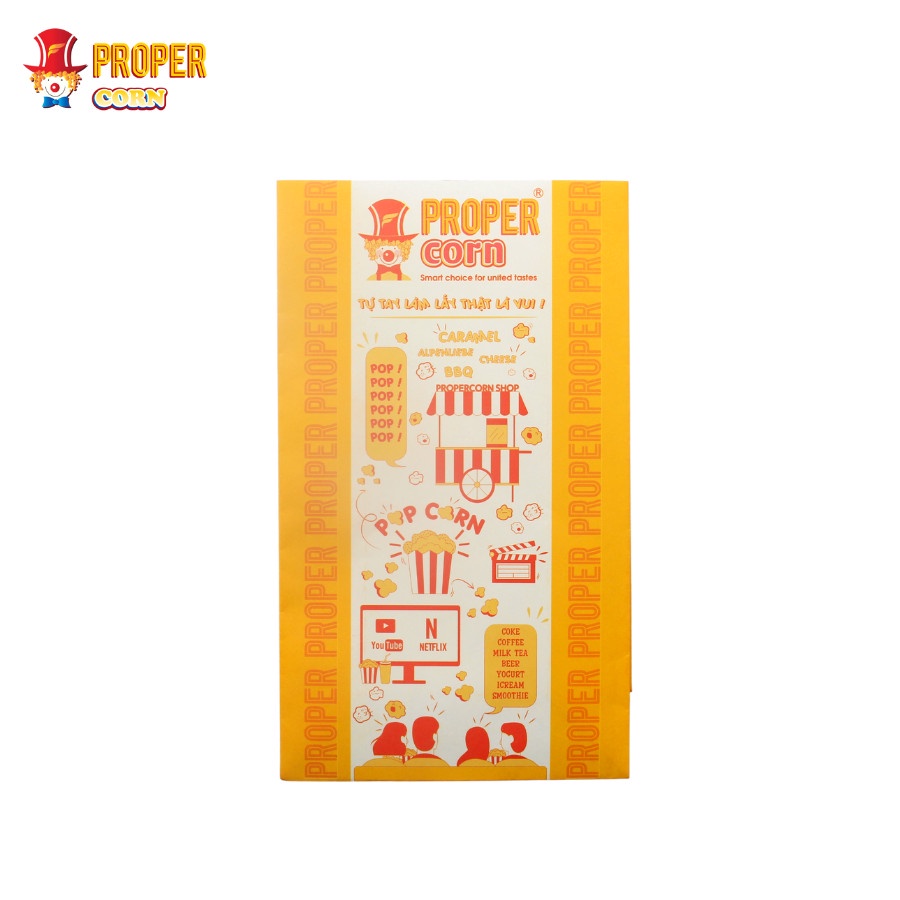 Combo Túi giấy nổ bắp rang bơ - chất liệu giấy Kraft Nhật - Mẫu MỚI