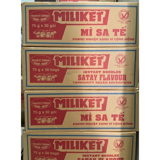 Mì Miliket giấy vị sa tế (thùng 30 gói x 75g)