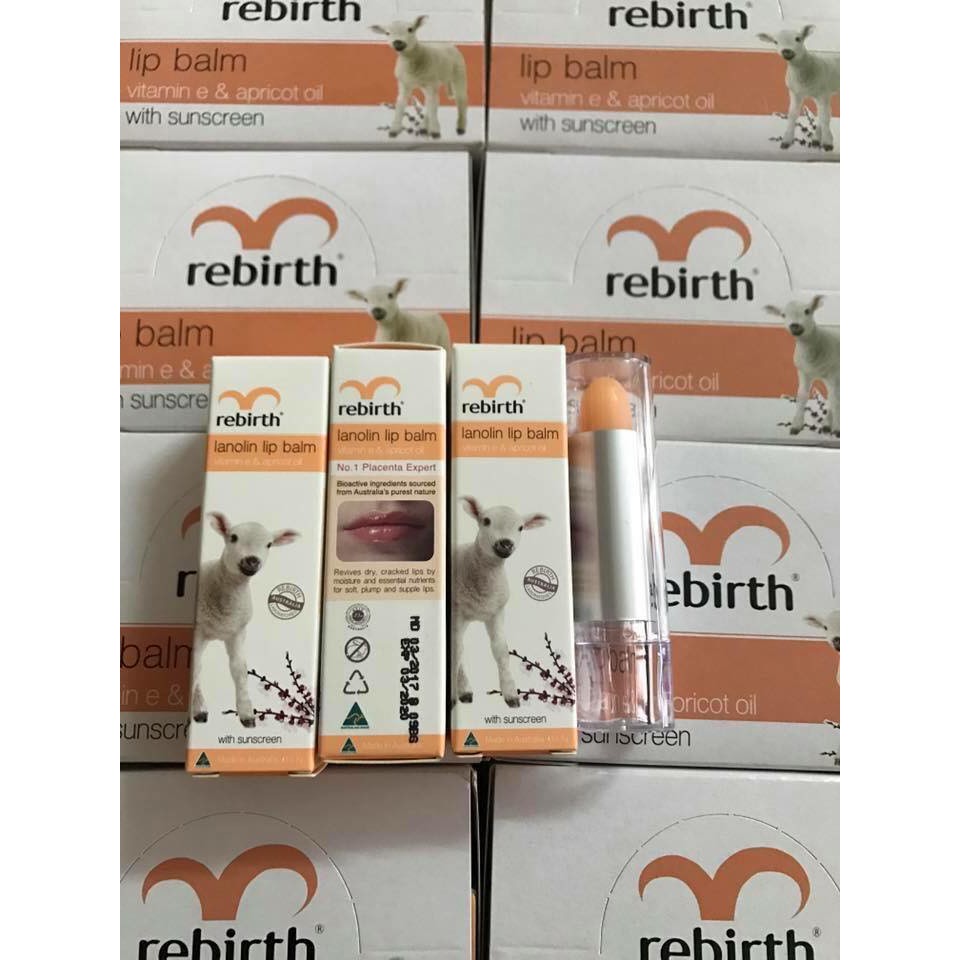 Son dưỡng môi chiết suất nhau thai cừu Rebirth Lanolin Lip Balm, Úc, mẫu mới 2018 | BigBuy360 - bigbuy360.vn