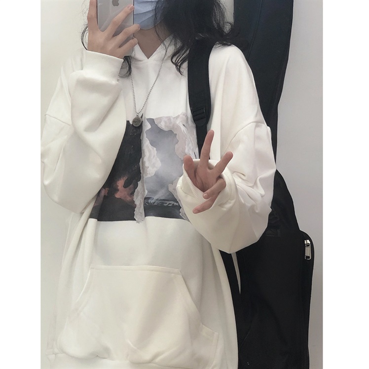 Xiaozhainv Áo Khoác Hoodie Tay Dài Dáng Rộng Kiểu Hàn Quốc Thời Trang Mùa Thu Cho Nữ | BigBuy360 - bigbuy360.vn