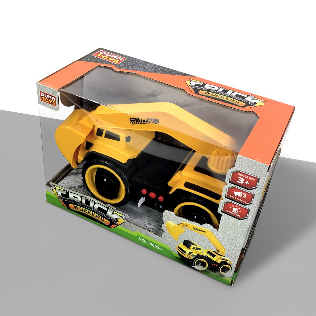 Đồ Chơi Duka: Xe Công Trình Có Nhạc, Đèn - Xe Xúc Đào (806034)