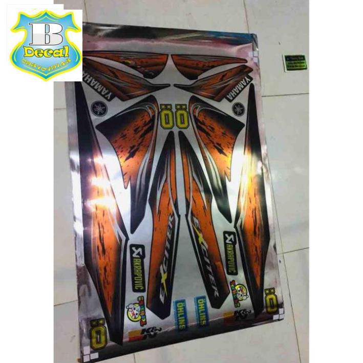 ( Quí khách vui lòng mang ra tiệm cho thợ dán ) Tem ex2006 màu cam chất liệu Crom [Bi Decal]