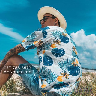 Áo sơ mi đi biển mềm mát - Trái đào - Có đủ size S M L XL XXL EM BÉ