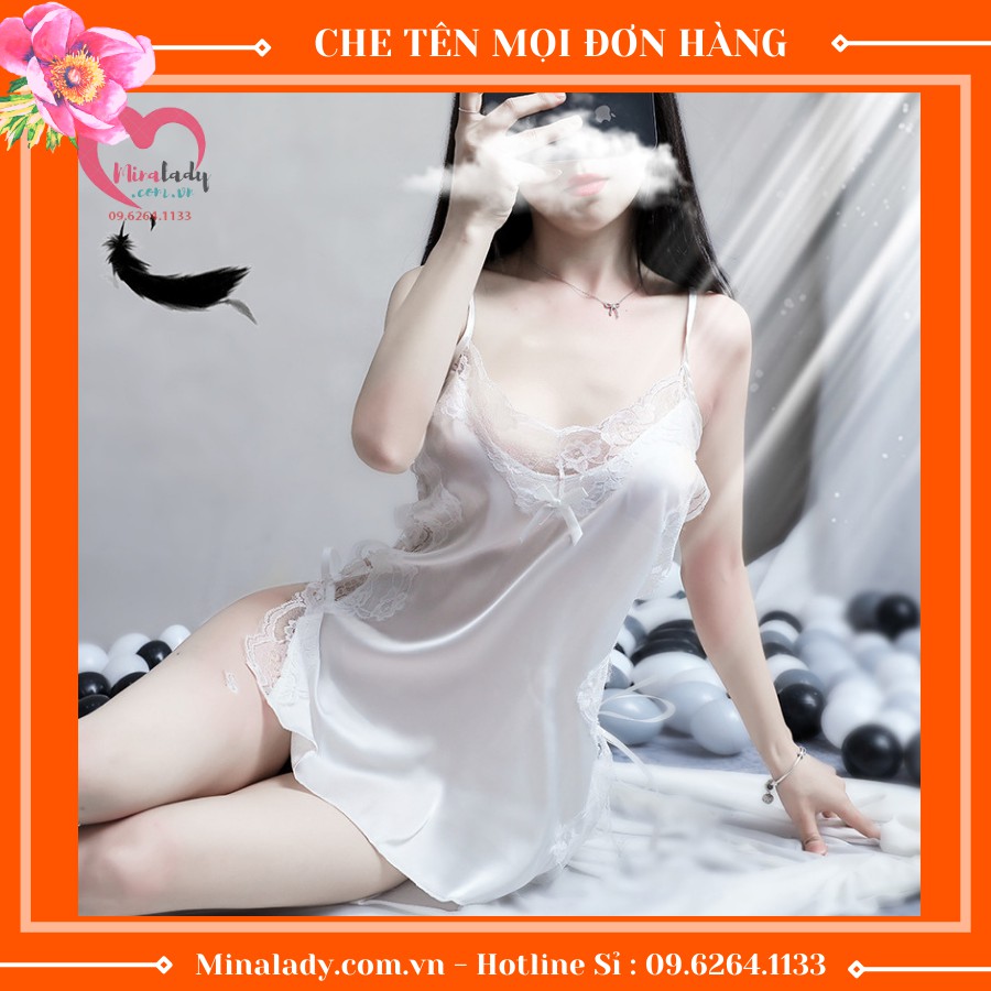 Đầm Ngủ Lụa Phối Ren Sexy - Tặng Kèm Quần Chip Xinh - Quyến Rũ Đẹp Mắt -Đan Dây | BigBuy360 - bigbuy360.vn