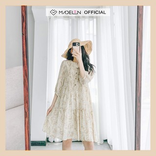 Váy babydoll hoa nhí nữ MADELEN trần ly ngực vải chiffon phong cách Vintage