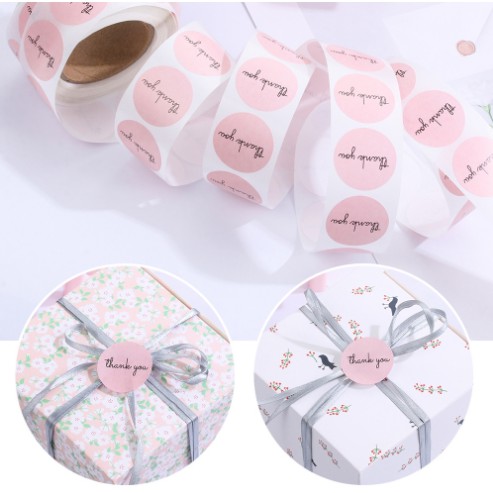 Cuộn Set 500 Sticker Nhãn Dán Thank You - Văn Phòng Phẩm Sáng Tạo