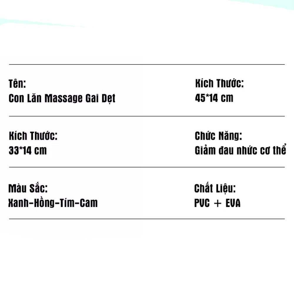 Con Lăn Yoga Massage Foam Roller Nhiều Kích Thước Chính Hãng Eros Store