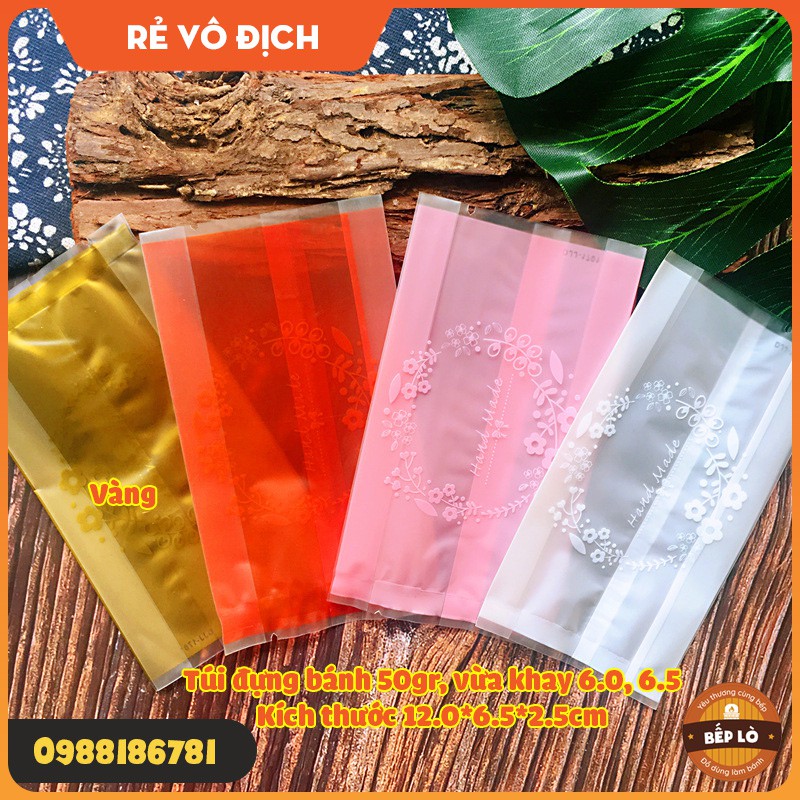 Túi đựng bánh trung thu vòng hoa tròn loại 50gr 100gr 125gr  XINH XẮN - 1 set 100 túi