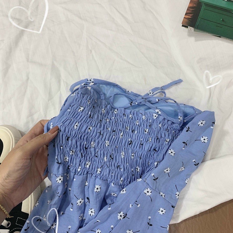 Đầm caro 2 dây cột nơ vai - Hình thật | BigBuy360 - bigbuy360.vn