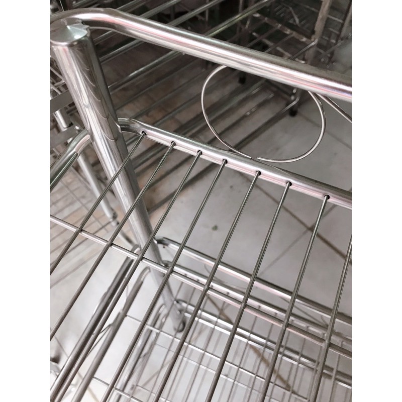 Kệ inox up cốc bát 2 tầng loại 1 (dài 30/40/50cm x r20cm )