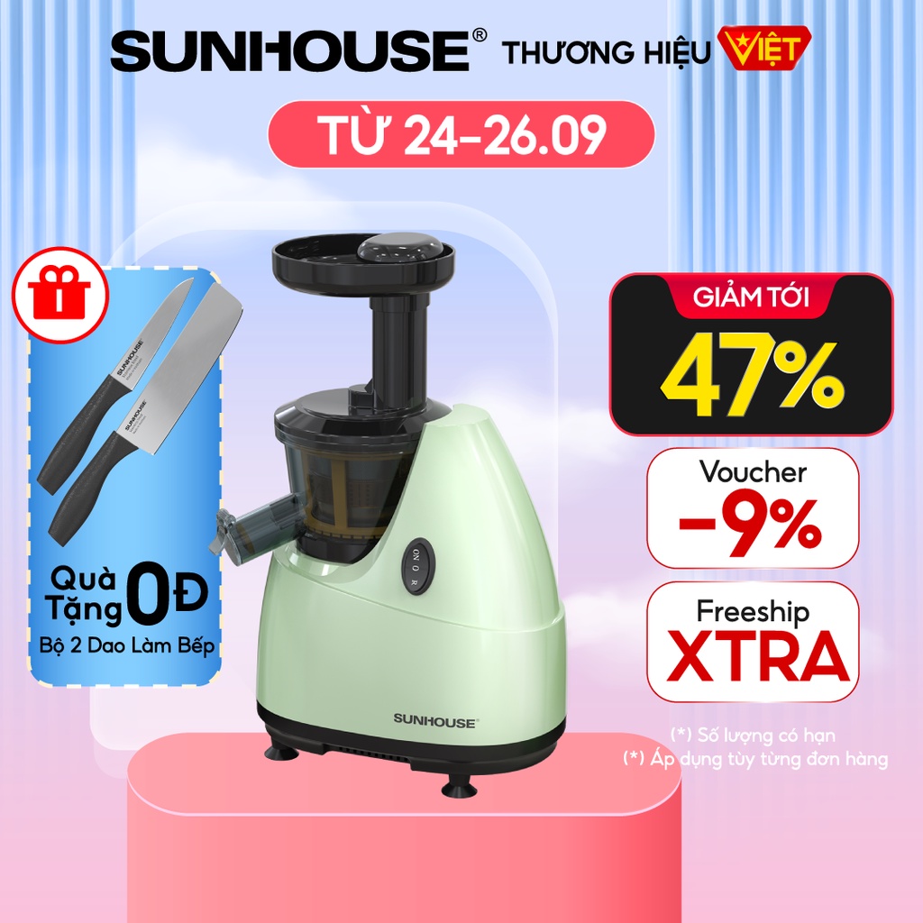 Máy ép chậm Sunhouse MAMA SHD5501 công suất 150W ép trái cây rau củ quả kiệt bã