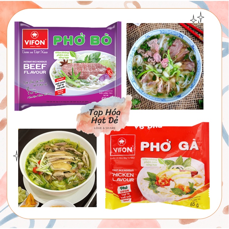 Phở bò Vifon / Phở gà Vifon 65g/gói (1 gói)