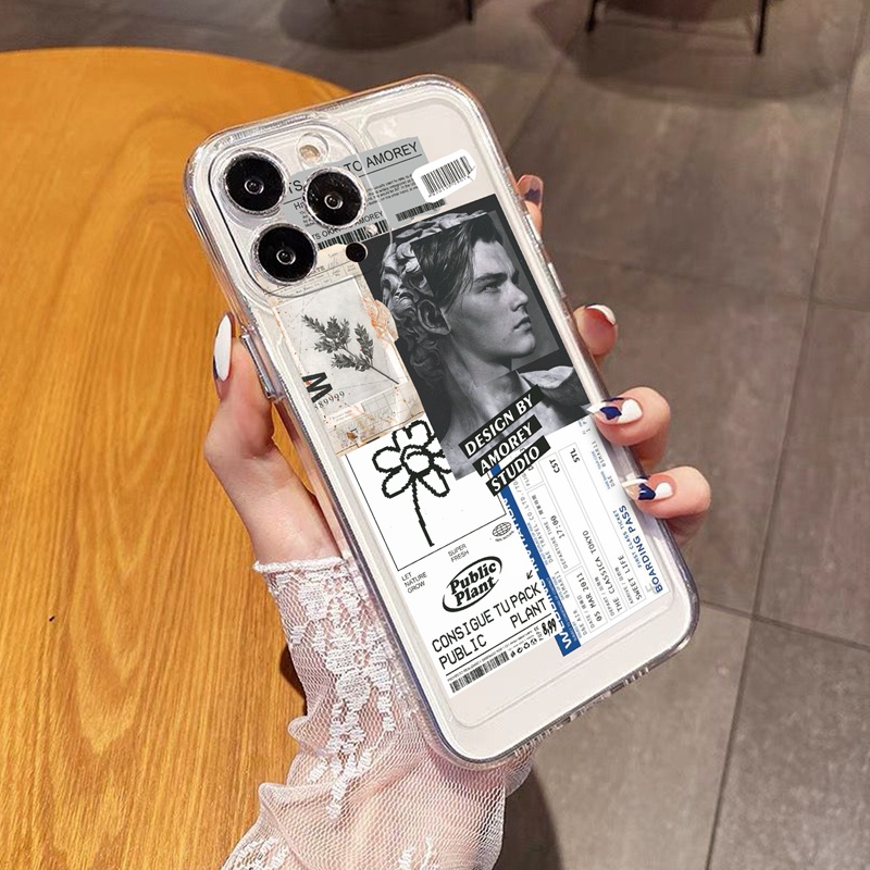 Ốp lưng iphone Ốp Điện Thoại Túi Khí Dày Màu Trơn Đơn Giản Thời Trang Cho Iphone 11 12 13 Pro Max Xr X Xs Max 7 8plus