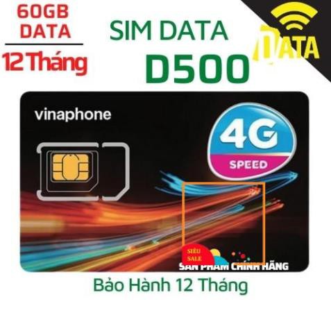 SIM4G D500 Vinaphone ( Miễn phí 1 năm vào mạng 4G Tốc Độ Cao ) Có Video kèm test Tốc Độ Cao , Bảo Hành 12 Tháng