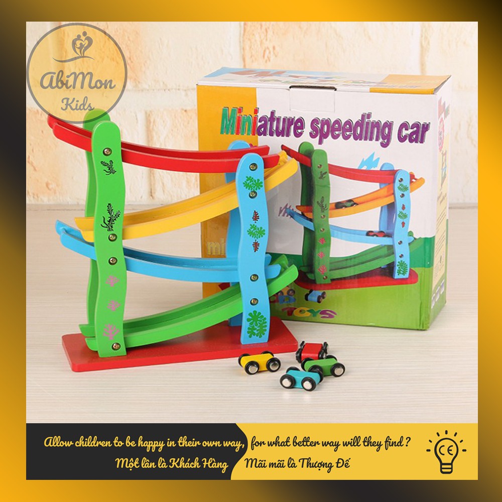 Xe Cầu Trượt 4 Tầng Bằng Gỗ Cho Bé ☘️ Montessori cao cấp ✨ (Đồ chơi Gỗ - Đồ chơi Giáo Dục - An toàn - Thông minh)