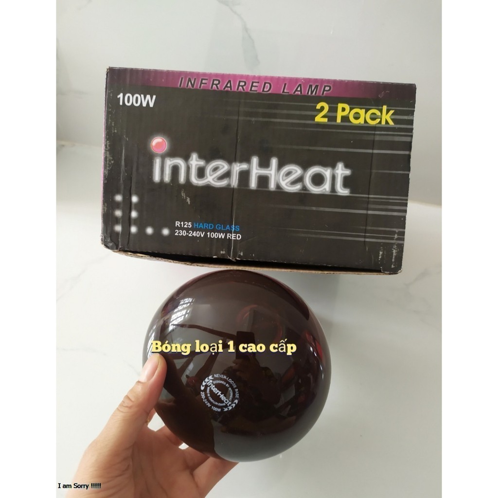 Pack bóng hồng ngoại sưởi cho gia súc, gia cầm, vật nuôi INTERHEAT 100W