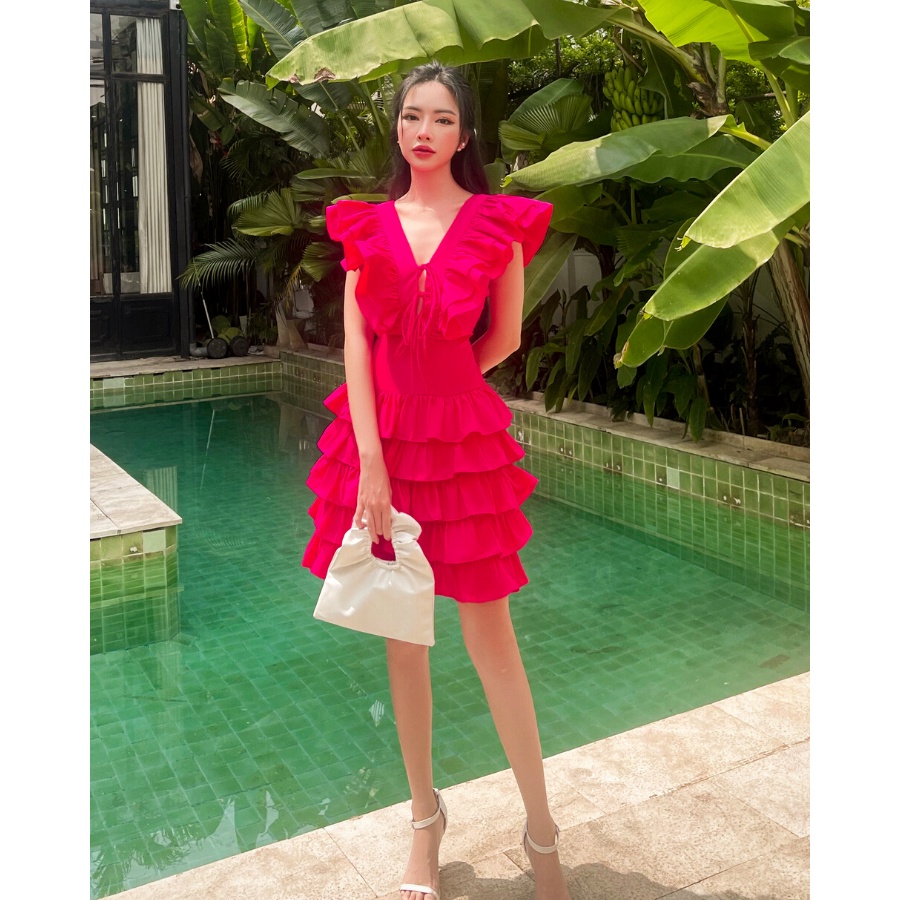 Đầm bèo hồng trendy Her Muse Dress - C’MEE