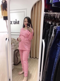 Set váy tăm len màu trắng đen