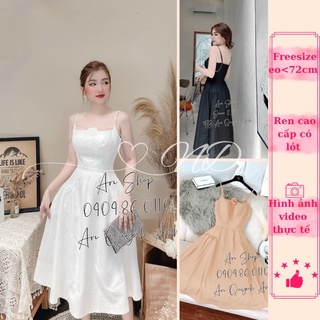 Váy Đầm 2 dây đá rớt vai xoè hoa cúp ngực