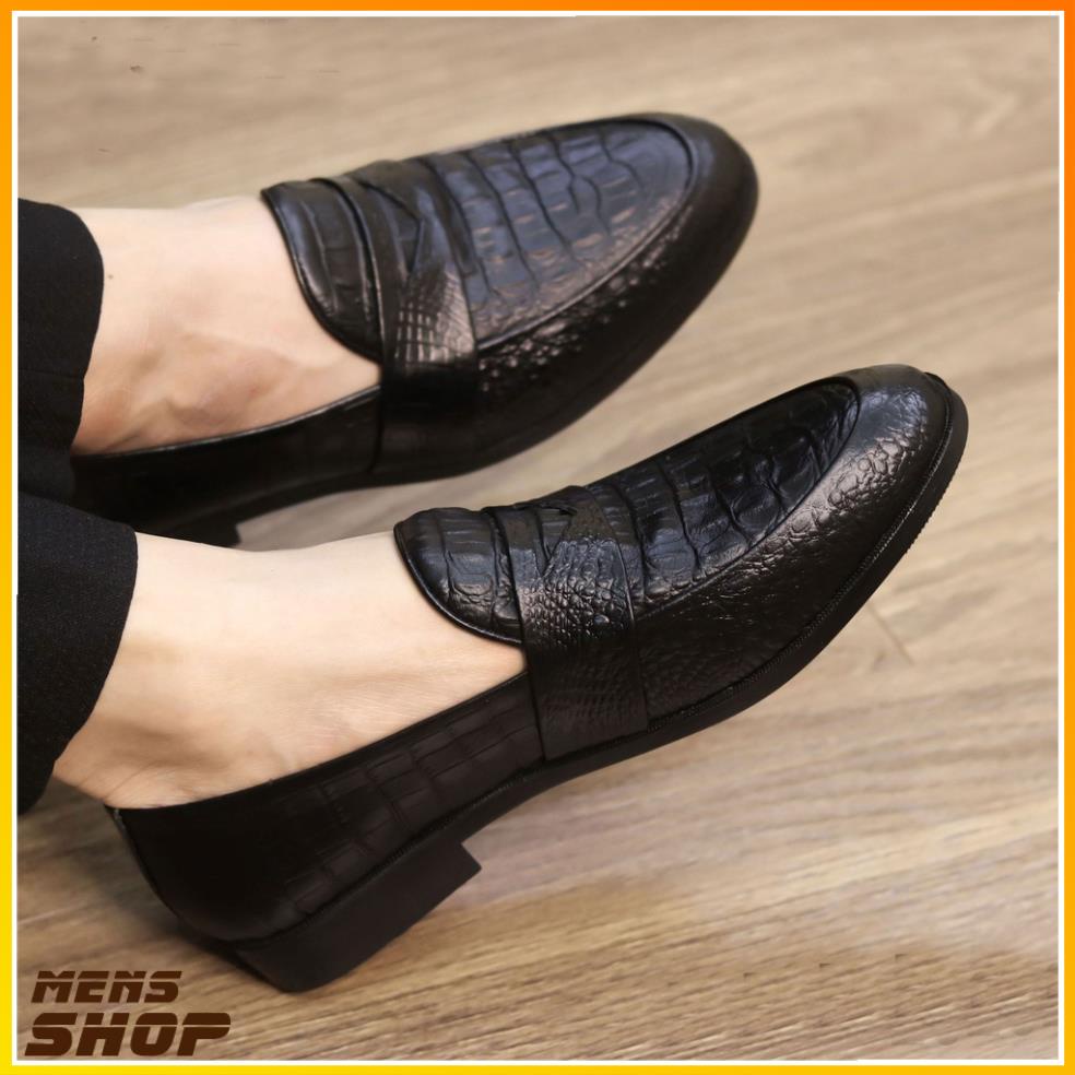 Giày Lười Nam Dập Vân Cá Sấu  đế khâu bền bỉ _ mã x091