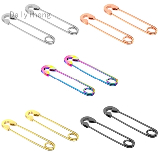 1 chiếc khuyên tai kim loại hình ghim an toàn sành điệu bằng thép không gỉ cho nữ