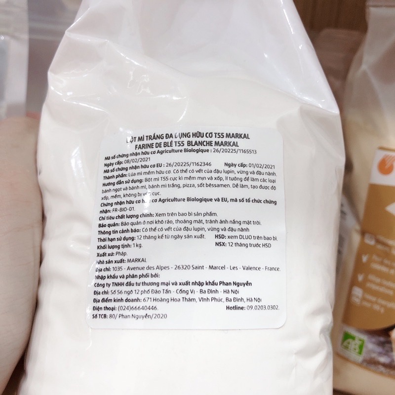 [HỮU CƠ] BỘT MÌ ĐA DỤNG T55/T65 MARKAL 1KG