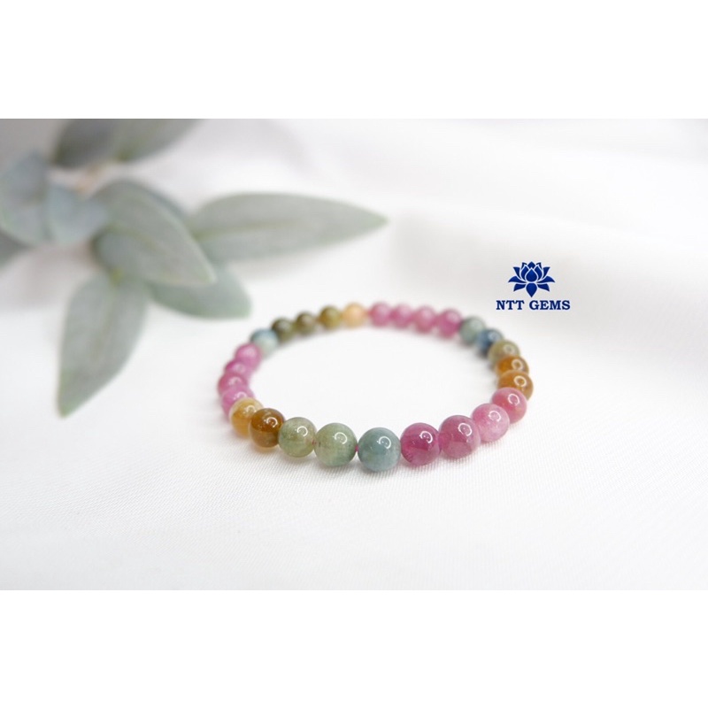 Vòng Tay Tourmaline Hồng Lục Bảo 100% Tự Nhiên Cao Cấp Chuẩn 3A