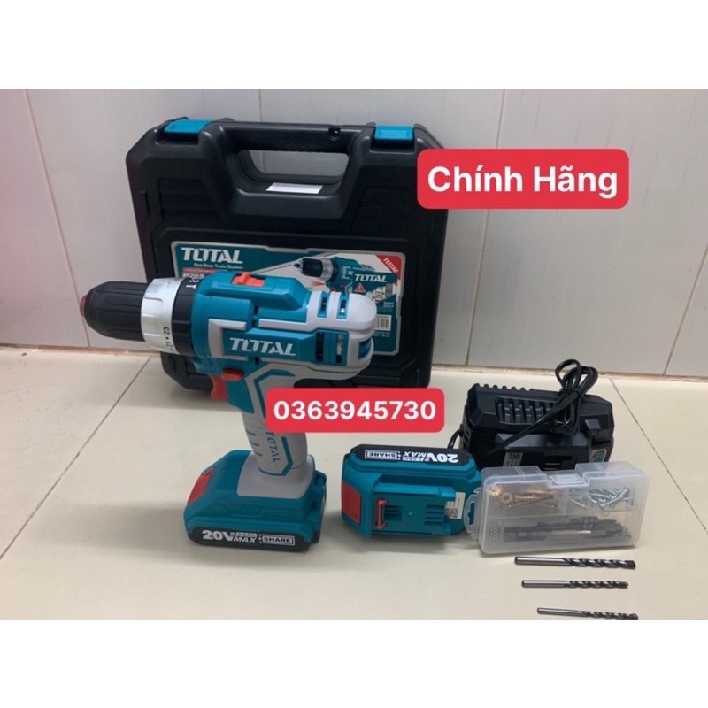 TOTAL Máy khoan búa dùng pin Lithium 20V TIDLI20031