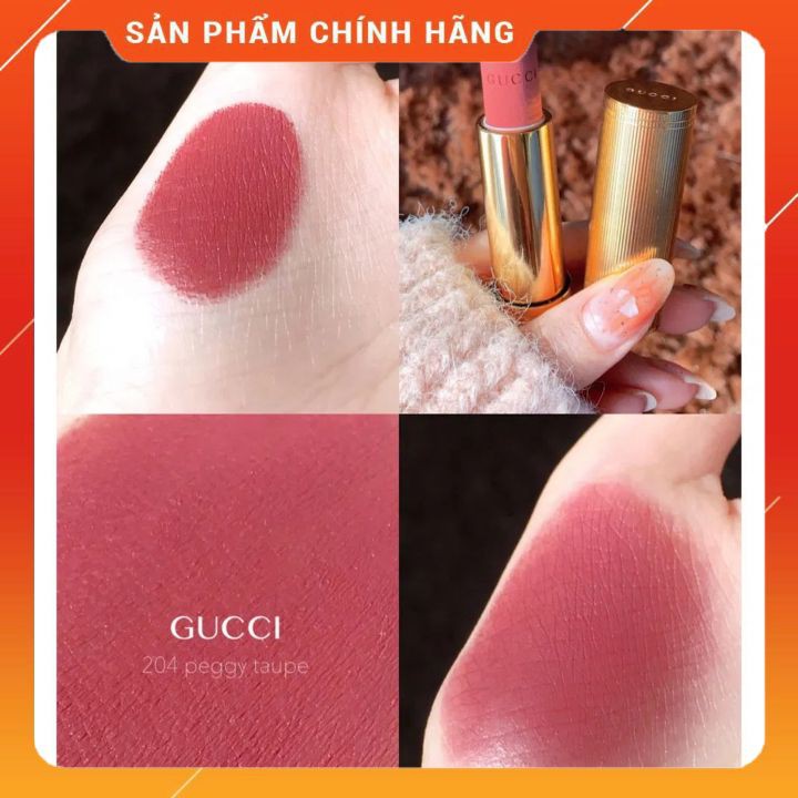 Son Gucci Mat- 204 Peggy Taupe hồng đất ( NEW)