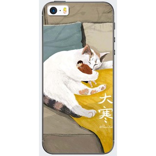 Ốp lưng IPhone 5, 5s, 5se in hình Mèo trắng ôm ngủ